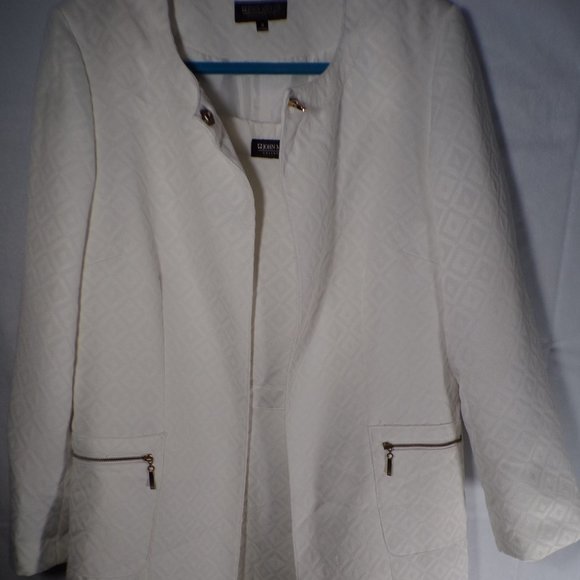 JOHN MEYER ALL WHITE 2 PIECE COAT & DRESS SZ 14 - Picture 2 of 5